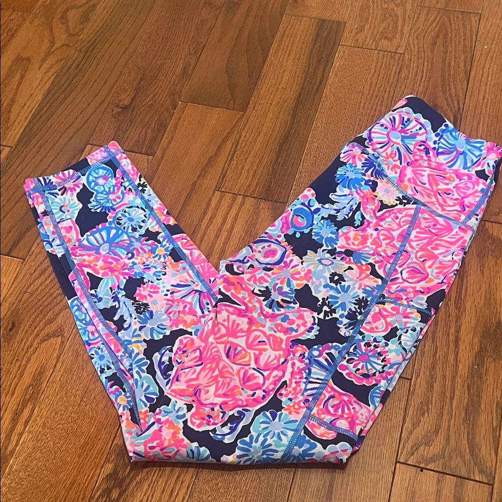 Lilly Pulitzer Pink and Blue Floral Leggings